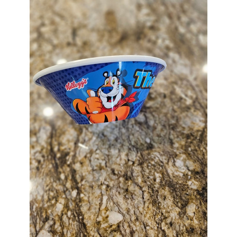 Vintage Kellogg's Frosted Flakes Tony the Tiger Plastic Cereal Bowl Blue